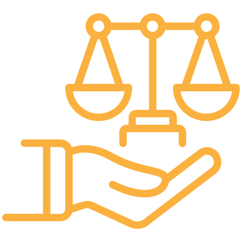 Cartoon hand holding weighing scale