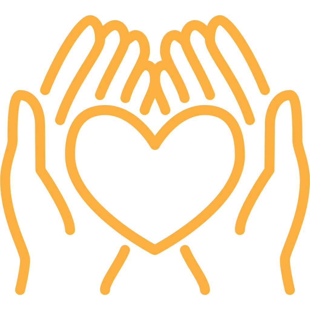 Cartoon hand holding a love heart