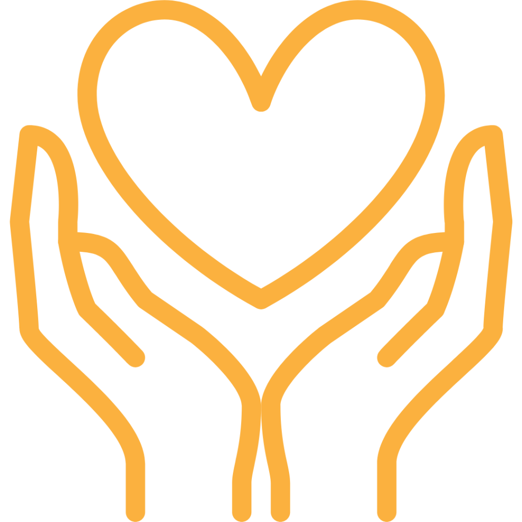 Cartoon hand holding a love heart